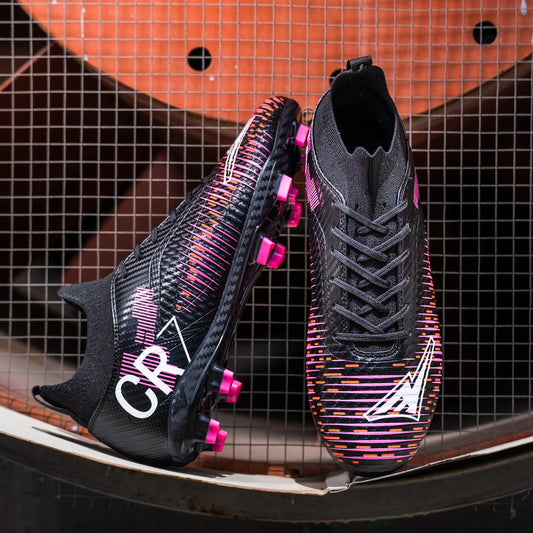 Chaussures de Football unisexes, hauts à lacets, pointes antidérapantes, Sports de plein air, crampons de Football athlétiques pour baskets d'entraînement professionnel