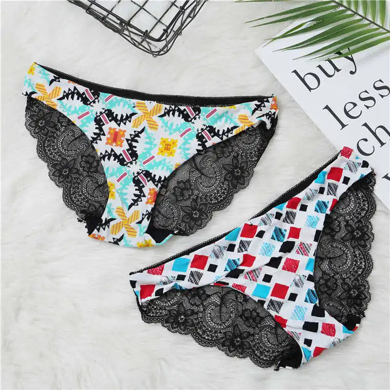 Femmes Sexy dentelle Pantie coton sans couture respirant léopard Sexy Lingerie glace soie sous-vêtements tendances