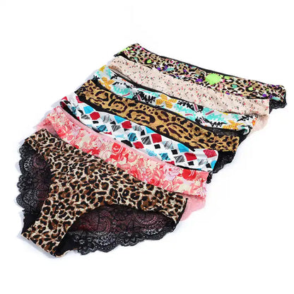 Femmes Sexy dentelle Pantie coton sans couture respirant léopard Sexy Lingerie glace soie sous-vêtements tendances