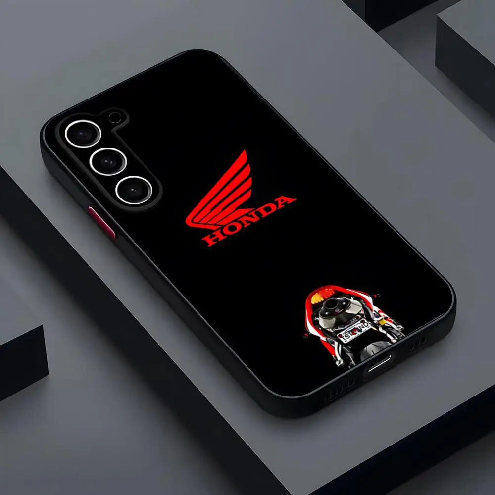 Coque de téléphone pour voitures de Performance rastar-h-hondaes, étui arrière de luxe mat Transparent pour Samsung S22 FE S23 Ultra S24 Plus S25