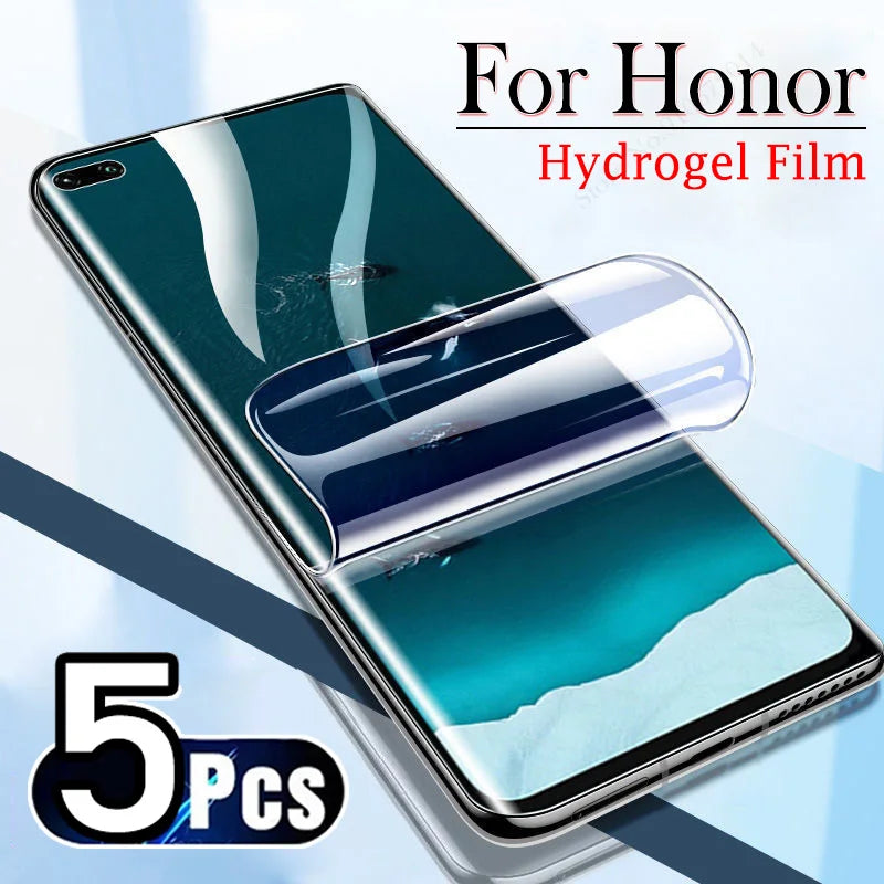 Protecteur d'écran en film hydrogel, couverture complète, pour Honor 70 90 50 400 200 Pro X9B X8b x9c X9A X8A X7A Magic 6 5 Lite 7 4 Pro, 5 pièces