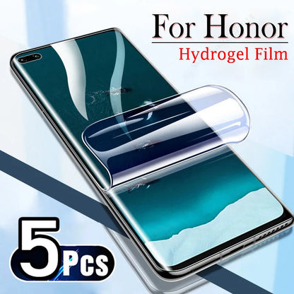 Protecteur d'écran en film hydrogel, couverture complète, pour Honor 70 90 50 400 200 Pro X9B X8b x9c X9A X8A X7A Magic 6 5 Lite 7 4 Pro, 5 pièces