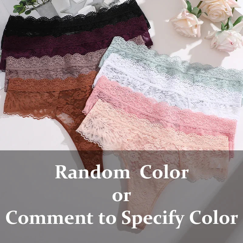 Strings sexy en dentelle pour femmes, slips taille basse, sous-vêtements doux pour dames, caleçons floraux, culottes florales, lingerie féminine, 3 pièces