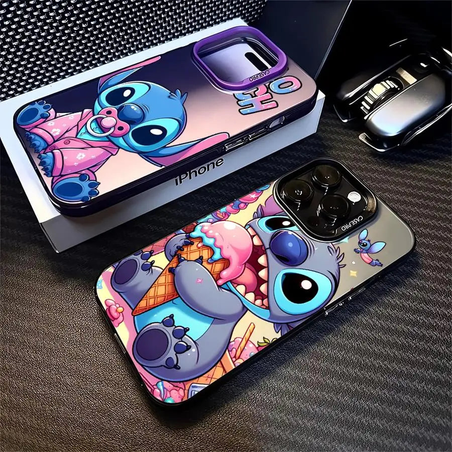 Étui animaux de dessin animé mignon pour Apple IPhone 16 11 15 13 14 Pro Max 12 15 Plus 11Pro, lentille mate, protection plaquée