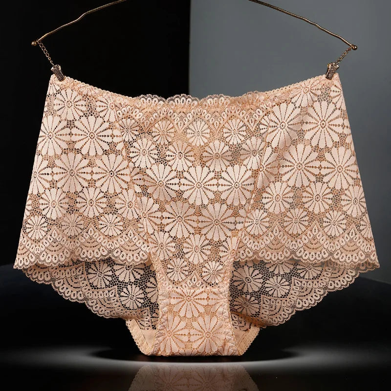 Sous-vêtements femmes taille haute lingerie sexy femmes évidé dentelle grande taille culottes slips ropa intérieur femenina ropa mujer