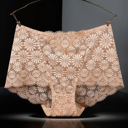 Sous-vêtements femmes taille haute lingerie sexy femmes évidé dentelle grande taille culottes slips ropa intérieur femenina ropa mujer