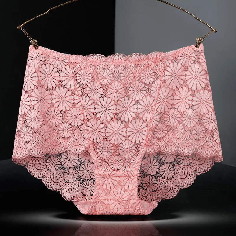 Sous-vêtements femmes taille haute lingerie sexy femmes évidé dentelle grande taille culottes slips ropa intérieur femenina ropa mujer