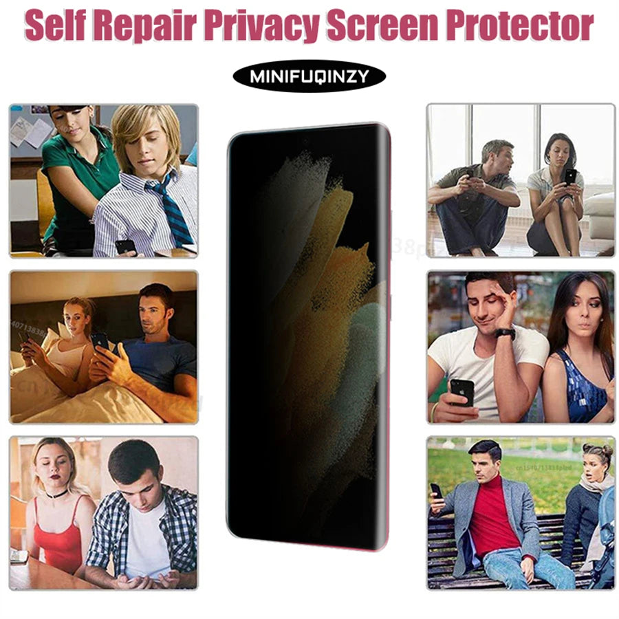Film auto-réparateur pour Samsung Galaxy S25 Ultra S24 S23 S22 S20 Plus, 3 pièces, protecteur d'écran de confidentialité, déverrouillage S21 5G Note 20, pas du verre