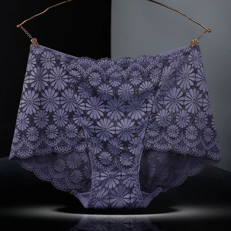 Sous-vêtements femmes taille haute lingerie sexy femmes évidé dentelle grande taille culottes slips ropa intérieur femenina ropa mujer