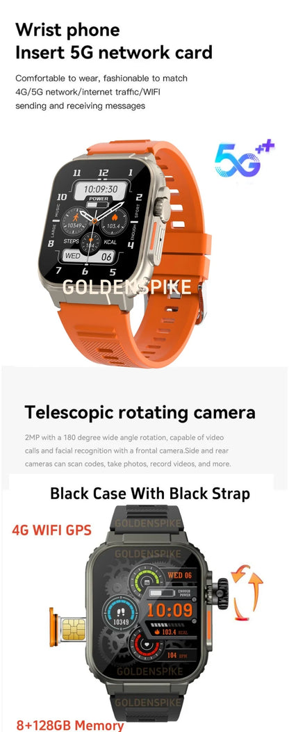 Microwear Ultra Ai3 Smartwatch 5G 180 °   Caméra rotative Google Play GPS WIFI 2.2 pouces Amoled HD affichage 4G appelant Smartwatch hommes