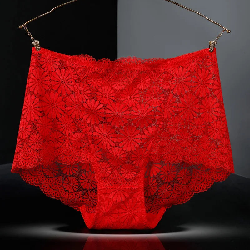 Sous-vêtements femmes taille haute lingerie sexy femmes évidé dentelle grande taille culottes slips ropa intérieur femenina ropa mujer