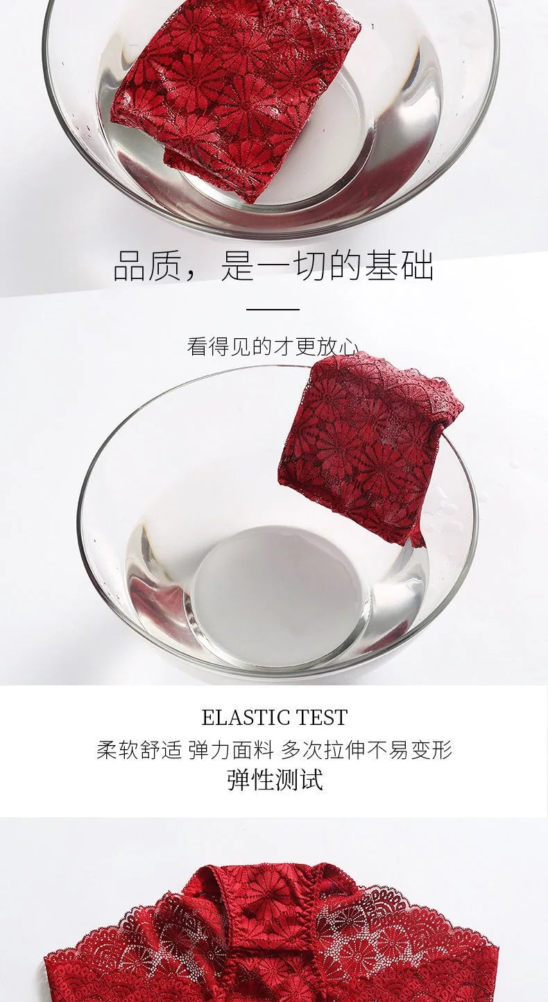 Sous-vêtements femmes taille haute lingerie sexy femmes évidé dentelle grande taille culottes slips ropa intérieur femenina ropa mujer