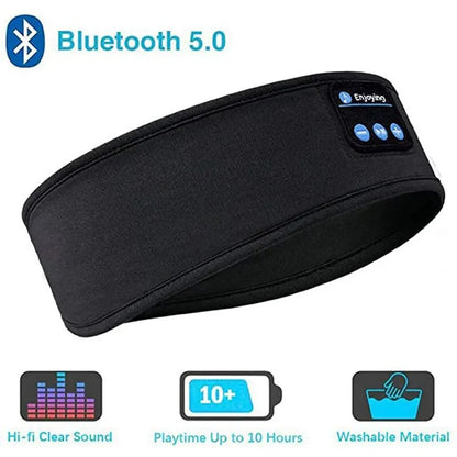 Écouteurs sans fil Bluetooth Fone, casque élastique, masque pour les yeux de musique, bande de sauna de sommeil de sport