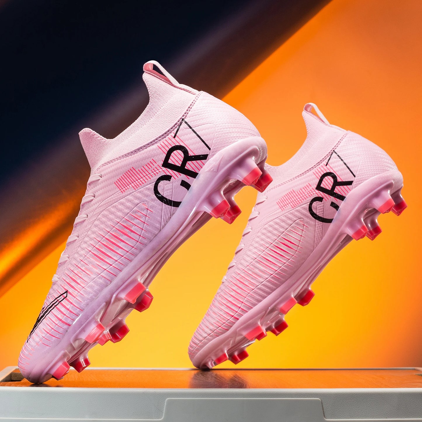 Chaussures de Football unisexes, hauts à lacets, pointes antidérapantes, Sports de plein air, crampons de Football athlétiques pour baskets d'entraînement professionnel