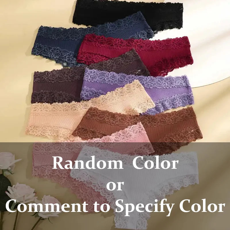 15 pièces femmes coton culottes Sexy dentelle intime sous-vêtements brésiliens couleur unie femme à la mode dentelle slips femme doux caleçons