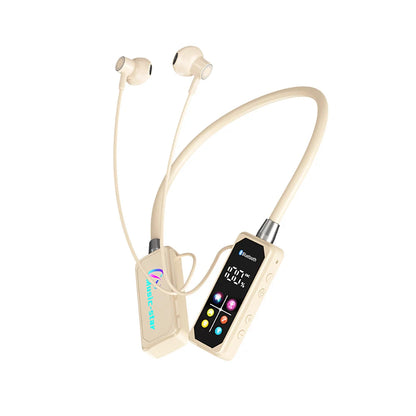Écouteurs sans fil Bluetooth 5.4, avec écran HD, tour de cou, hi-fi, stéréo, réduction du bruit, pour Live Bluetooth 5.4 Headphones with HD Screen Wireless Headsets Neckband Earphones