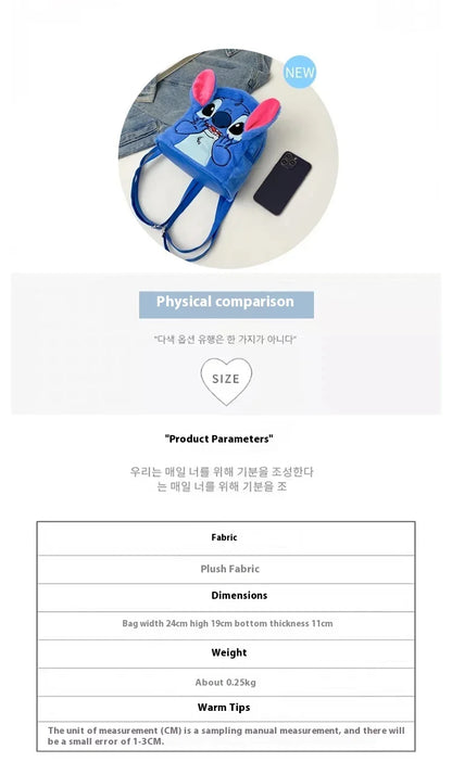 Nouveau sac à dos en peluche Disney Ins japonais point bleu dessin animé drôle grande capacité étudiant sac à dos sac de maternelle enfant cadeau