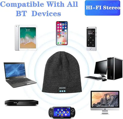 Bluetooth casque sans fil casquette intelligente casque chaud bonnet haut-parleur chasse Camping course musique écouteur chapeau Rechargeable