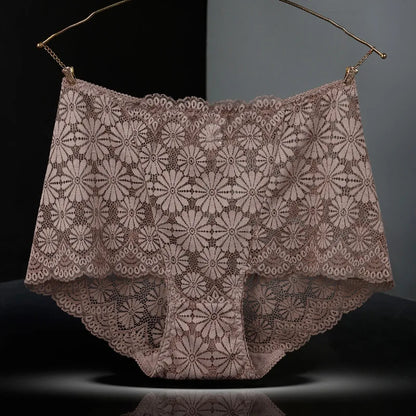 Sous-vêtements femmes taille haute lingerie sexy femmes évidé dentelle grande taille culottes slips ropa intérieur femenina ropa mujer