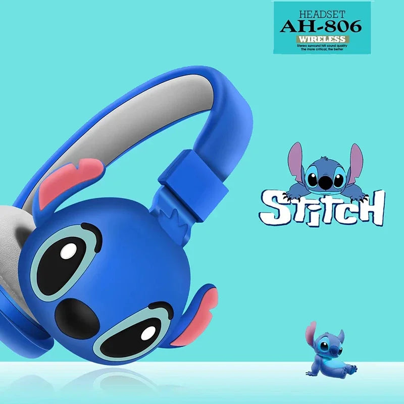 Nouveau Disney point sans fil Bluetooth casque AH-806 HIFI stéréo son pliable casques avec micro Anime dessin animé enfants cadeau