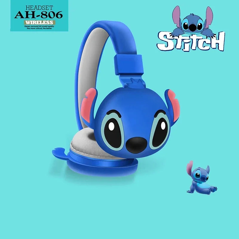 Nouveau Disney point sans fil Bluetooth casque AH-806 HIFI stéréo son pliable casques avec micro Anime dessin animé enfants cadeau