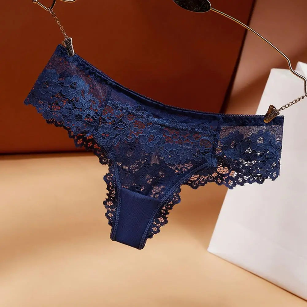 Sous-vêtements Sexy en dentelle pour femmes, culotte élégante en dentelle ajourée, Lingerie respirante, tentation brodée, intimes