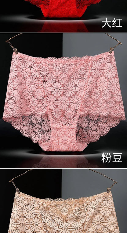 Sous-vêtements femmes taille haute lingerie sexy femmes évidé dentelle grande taille culottes slips ropa intérieur femenina ropa mujer