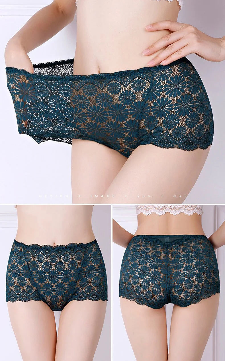 Sous-vêtements femmes taille haute lingerie sexy femmes évidé dentelle grande taille culottes slips ropa intérieur femenina ropa mujer