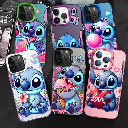 Étui animaux de dessin animé mignon pour Apple IPhone 16 11 15 13 14 Pro Max 12 15 Plus 11Pro, lentille mate, protection plaquée