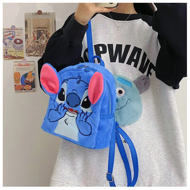 Nouveau sac à dos en peluche Disney Ins japonais point bleu dessin animé drôle grande capacité étudiant sac à dos sac de maternelle enfant cadeau