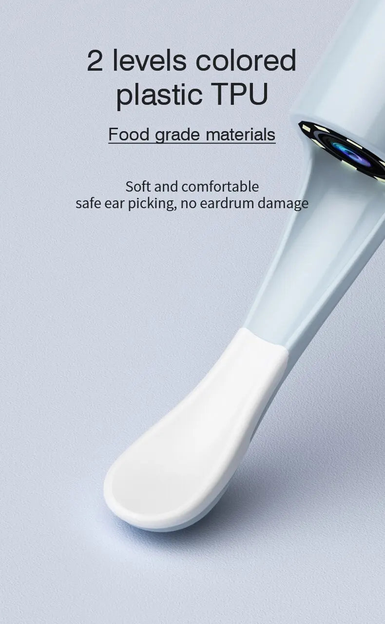 Endoscope d'oreille visuel sans fil avec caméra, outils de livres d'oreille, cuillère sûre, cure-oreille en silicone, dissolvant d'avertissement d'oreille, kanoscope Shoous, caméra 5MP