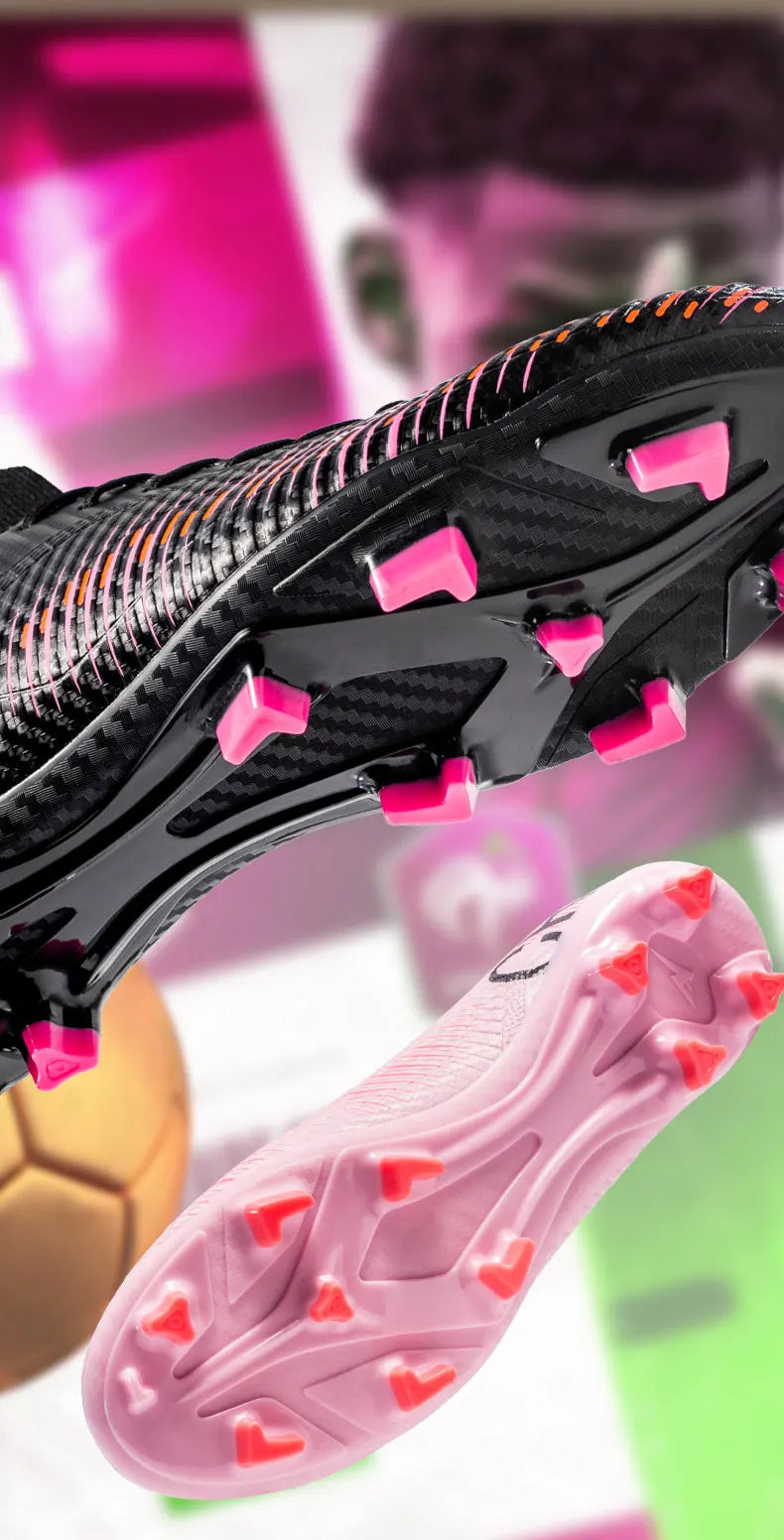 Chaussures de Football unisexes, hauts à lacets, pointes antidérapantes, Sports de plein air, crampons de Football athlétiques pour baskets d'entraînement professionnel