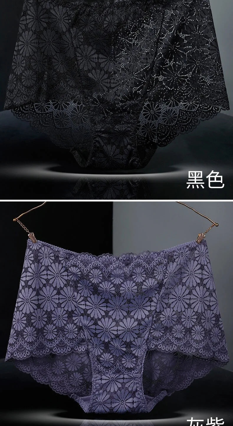 Sous-vêtements femmes taille haute lingerie sexy femmes évidé dentelle grande taille culottes slips ropa intérieur femenina ropa mujer