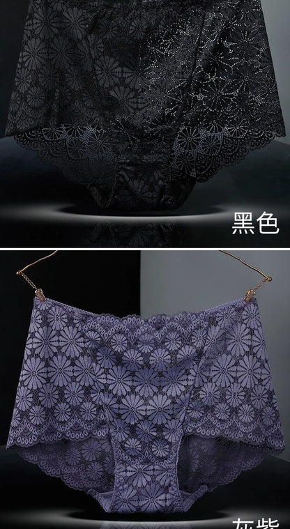 Sous-vêtements femmes taille haute lingerie sexy femmes évidé dentelle grande taille culottes slips ropa intérieur femenina ropa mujer