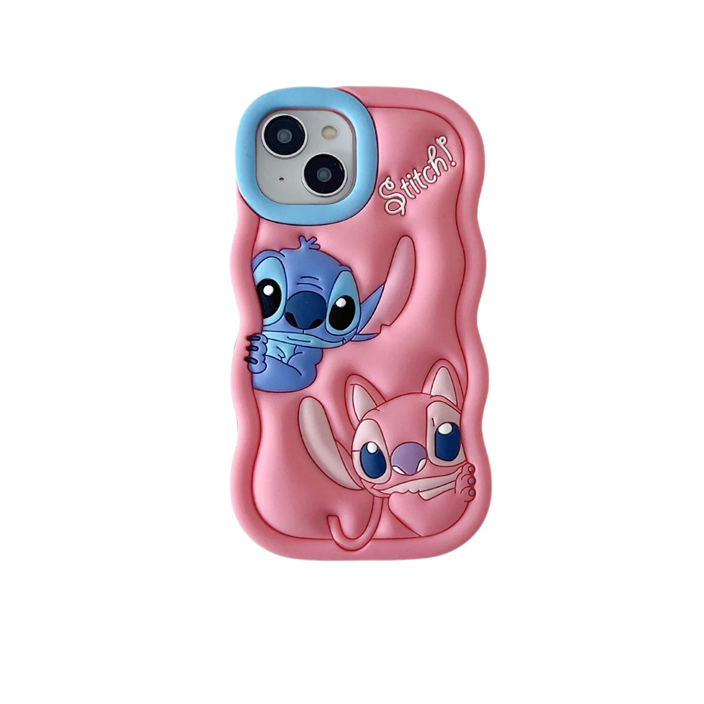 Dessin animé Disney Stitch Iphone 11 12 13 14 15 Pro Plus, mignon matériau en Silicone, coque de téléphone Simple tout compris, cadeau de saint valentin