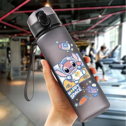 560ML point ange dessin animé tasse d'eau gris bleu Portable en plastique grande capacité figurines de dessin animé tasse transparente Sports de plein air eau