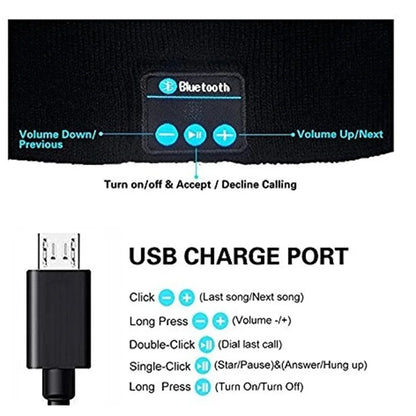 Bluetooth casque sans fil casquette intelligente casque chaud bonnet haut-parleur chasse Camping course musique écouteur chapeau Rechargeable