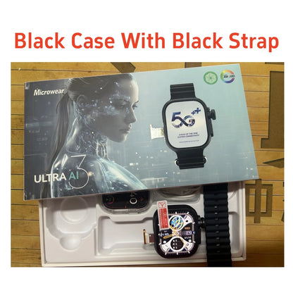 Microwear Ultra Ai3 Smartwatch 5G 180 °   Caméra rotative Google Play GPS WIFI 2.2 pouces Amoled HD affichage 4G appelant Smartwatch hommes
