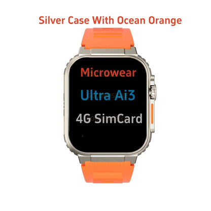 Microwear Ultra Ai3 Smartwatch 5G 180 °   Caméra rotative Google Play GPS WIFI 2.2 pouces Amoled HD affichage 4G appelant Smartwatch hommes