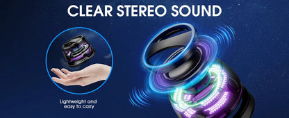 Haut-parleur Bluetooth magnétique d'extérieur, Mini haut-parleur stéréo de voyage Portable sans fil avec lumière de couleur rvb et support de téléphone pour Ios