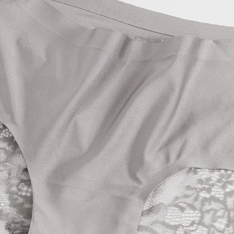 TrowBridge 3 pièces/ensemble culottes pour femmes sous-vêtements en dentelle exquise Lingerie Sexy grande taille slips en Satin de soie douce caleçons doux et confortables