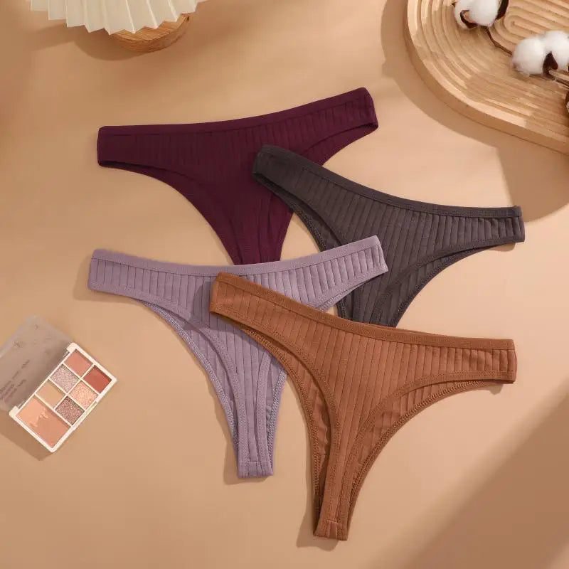 Strings en coton sans couture pour femmes, culotte sexy, taille basse, solide, respirant, confortable, doux, string, sous-pantalon, 8 pièces, ensemble