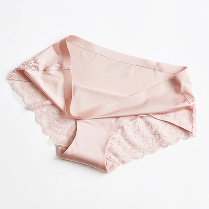 TrowBridge 3 pièces/ensemble culottes pour femmes sous-vêtements en dentelle exquise Lingerie Sexy grande taille slips en Satin de soie douce caleçons doux et confortables