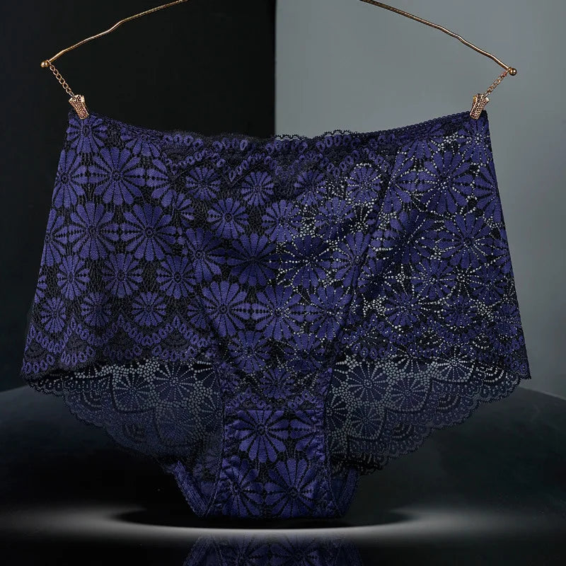 Sous-vêtements femmes taille haute lingerie sexy femmes évidé dentelle grande taille culottes slips ropa intérieur femenina ropa mujer