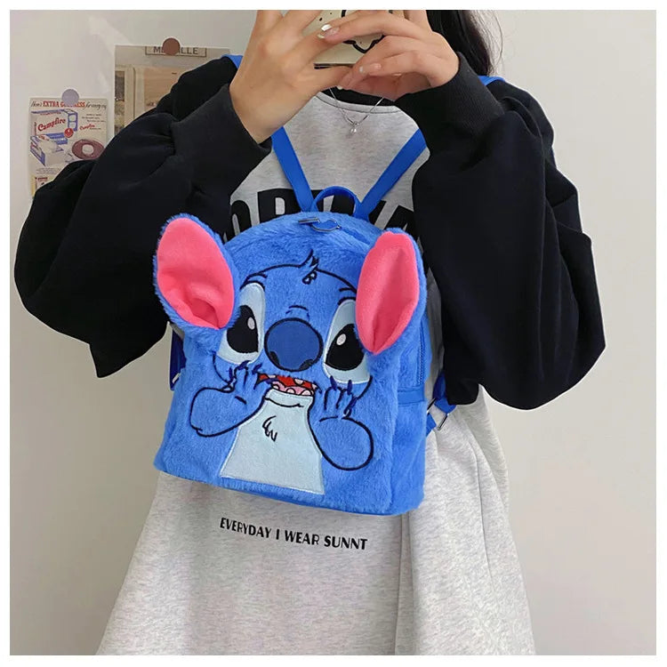 Nouveau sac à dos en peluche Disney Ins japonais point bleu dessin animé drôle grande capacité étudiant sac à dos sac de maternelle enfant cadeau