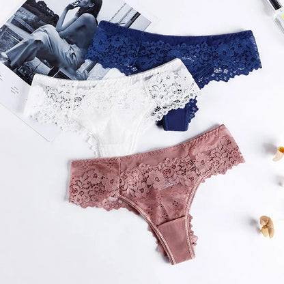 Sous-vêtements Sexy en dentelle pour femmes, culotte élégante en dentelle ajourée, Lingerie respirante, tentation brodée, intimes