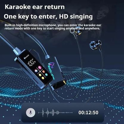 Écouteurs sans fil Bluetooth 5.4, avec écran HD, tour de cou, hi-fi, stéréo, réduction du bruit, pour Live Bluetooth 5.4 Headphones with HD Screen Wireless Headsets Neckband Earphones