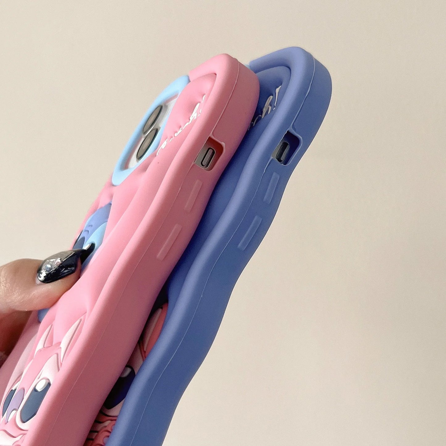 Dessin animé Disney Stitch Iphone 11 12 13 14 15 Pro Plus, mignon matériau en Silicone, coque de téléphone Simple tout compris, cadeau de saint valentin