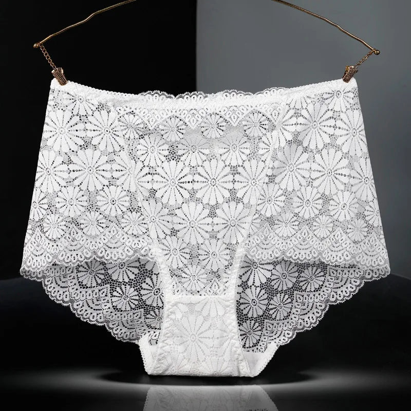 Sous-vêtements femmes taille haute lingerie sexy femmes évidé dentelle grande taille culottes slips ropa intérieur femenina ropa mujer