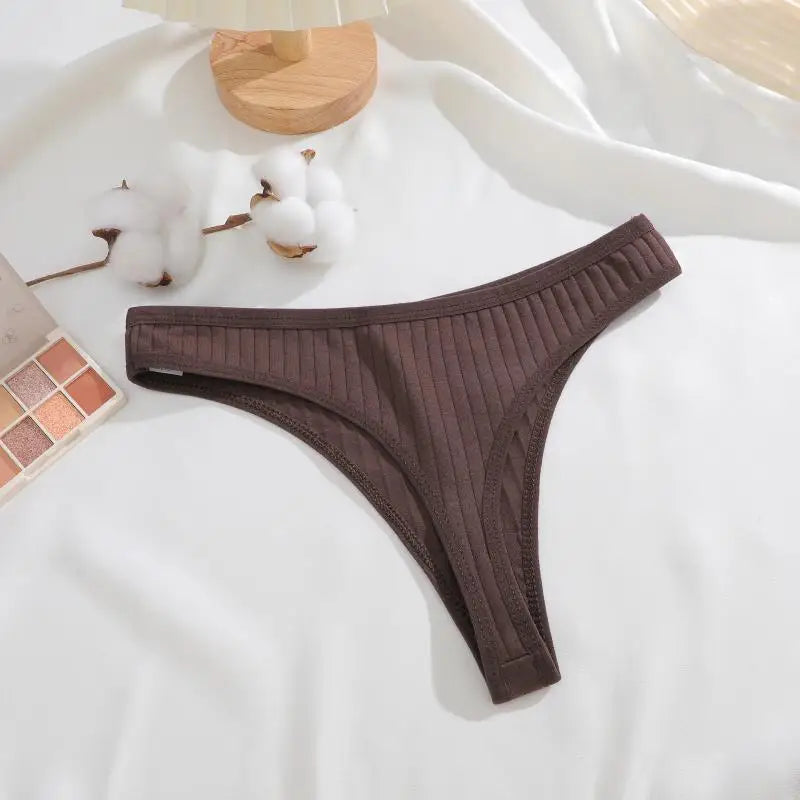 Strings en coton sans couture pour femmes, culotte sexy, taille basse, solide, respirant, confortable, doux, string, sous-pantalon, 8 pièces, ensemble